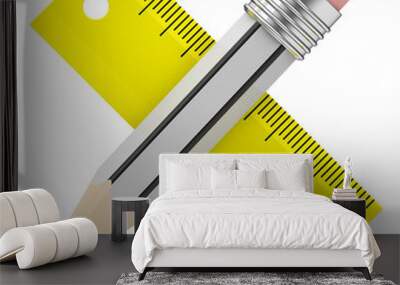 pencil and ruler Wall mural