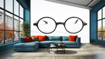 framed glasses on a white background Wall mural