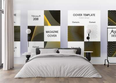 Business brochure design template set. Gold abstra Wall mural