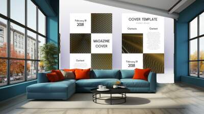 Business brochure design template set. Gold abstra Wall mural