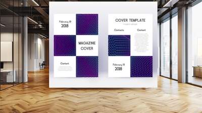 Business brochure design template set. Neon abstra Wall mural