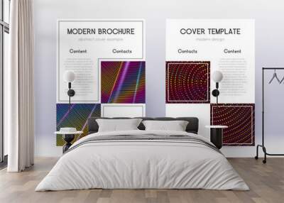 Business cover design template set. Rainbow abstra Wall mural