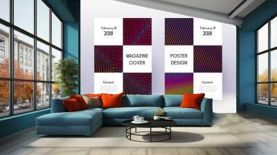 Business cover design template set. Rainbow abstra Wall mural