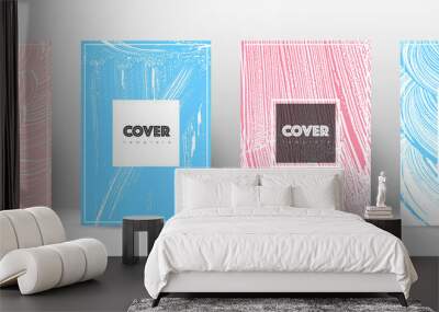 Cover page design template. Hipster brochure layou Wall mural