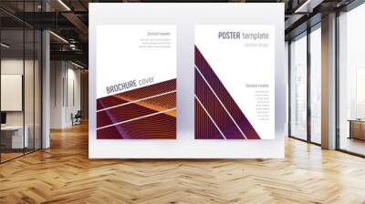 geometric cover design template set. orange abstra Wall mural