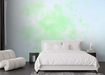 Green flower petals falling down. Curious romantic Wall mural