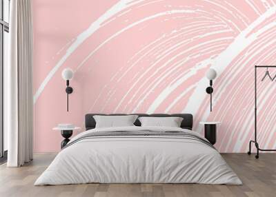 Grunge texture. Distress pink rough trace. Fine ba Wall mural