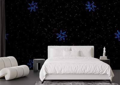 Hand Drawn white Snowflakes Christmas Seamless Pat Wall mural