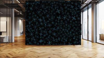 Hand Drawn white Snowflakes Christmas Seamless Pat Wall mural