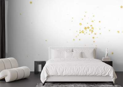 Magic stars vector overlay.  Gold stars scattered Wall mural