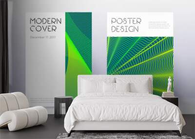 Minimal cover design template set. Green abstract Wall mural