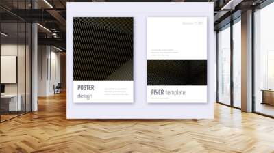 Minimalistic cover design template set. Gold abstr Wall mural