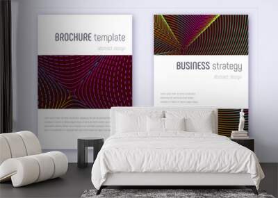 Minimalistic cover design template set. Rainbow ab Wall mural