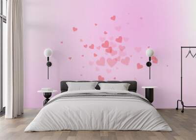 Red heart love confettis. Valentine's day explosio Wall mural