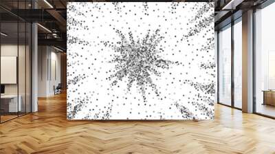 round silver glitter luxury sparkling confetti. sc Wall mural