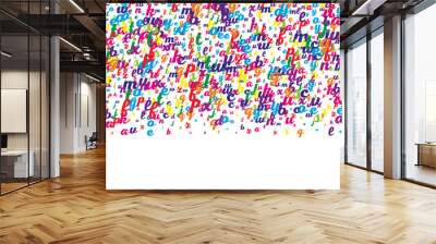 Scattered letters of latin alphabet. Colorful Wall mural