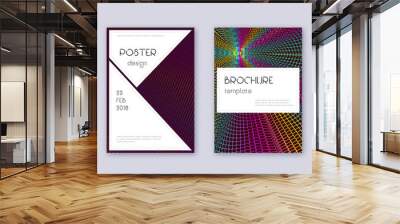 Stylish brochure design template set. Rainbow abst Wall mural