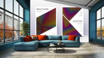 Triangle cover design template set. Rainbow abstra Wall mural