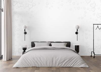 White heart love confettis. Valentine's day vignet Wall mural