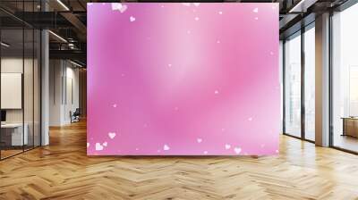 White heart love confettis. Valentine's day vignet Wall mural