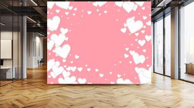 White heart love confettis. Valentine's day vignet Wall mural