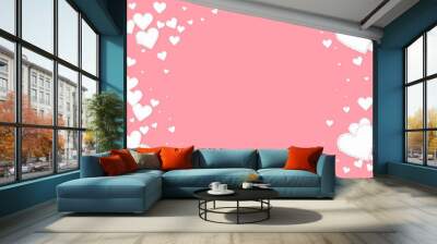 White heart love confettis. Valentine's day vignet Wall mural