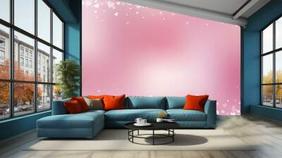 White heart love confettis. Valentine's day vignet Wall mural