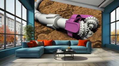 drill boring ground, 3d render Wall mural