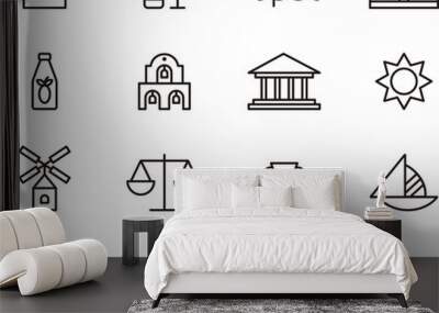 Greece icons Wall mural