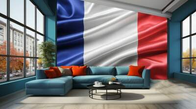 Wave of Unity: Dynamic French Flag Digital Background Wall mural