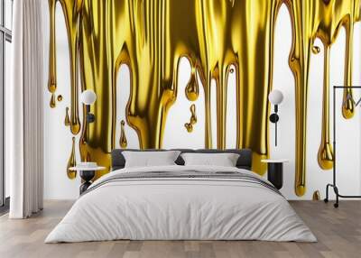 melted gold dripping isolated Wall mural