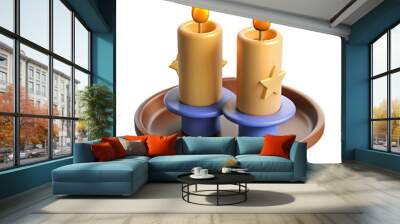 Passover  Candles  3d cartoon style illustration Wall mural