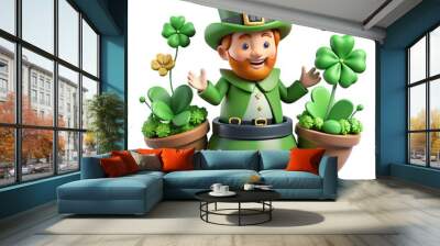 Saint Patrick's Day 3d cartoon style illustration Wall mural