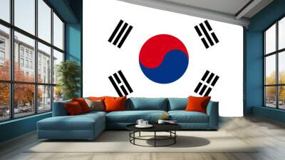 South Korea flag illustrator country flags Wall mural