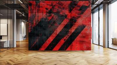 Black and Red Abstract Backdrop Featuring Intersecting Diagonal Lines Wall mural