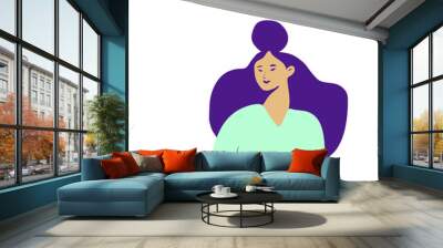 flat portrait style  girl young women fashion with book vector illustration Wall mural