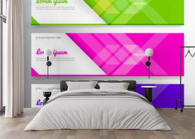 Set of horizon abstract colorful display banner background with copy space Wall mural