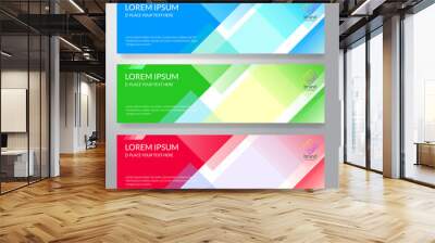 Set of horizon abstract colorful display banner background with copy space Wall mural