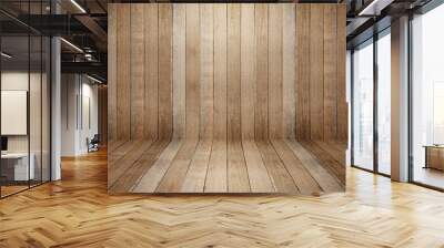 Wooden background interior room Wall mural