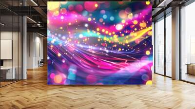 Abstract Colorful Swirls With Bokeh Wall mural