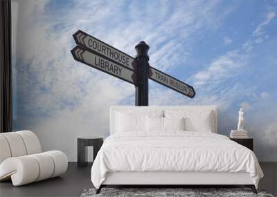 signpost on the sky background Wall mural