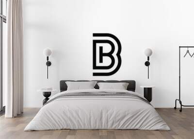 BB letter minimal simple logo vector icon template Wall mural