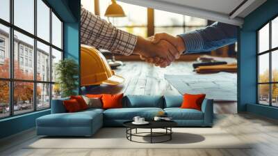 Construction Agreement Handshake Wall mural