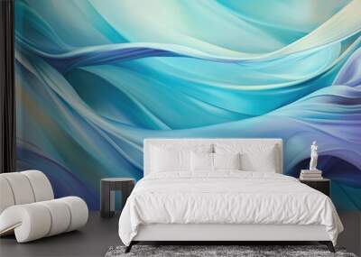 Iridescent flowing waves with dynamic movement Wall mural