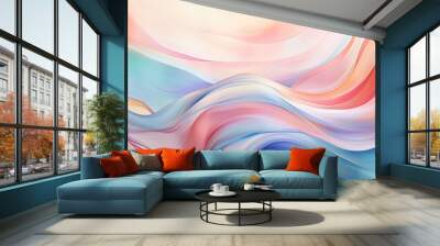 Iridescent flowing waves with dynamic movement Wall mural