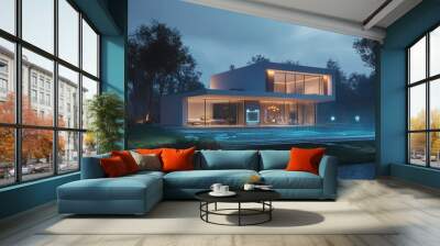 Smart house concept with integrated technology visuals Wall mural