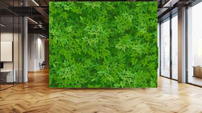 Seamless green foliage pattern. Wall mural