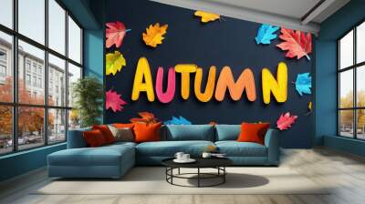 vibrant autumn leaves spelling 