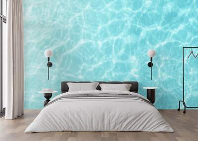 Blue swimming pool. Summer background. Summer vacation. Wall mural