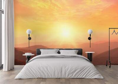 sunrise in the mountains Wall mural